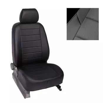 Авточехлы для Datsun On-Do, спинка 40/60, 2014-, черный, экокожа, набор