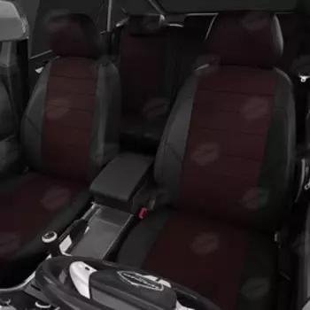 Авточехлы для Ford Kuga 1 с 2008-2012 г., джип, жаккард, экокожа, цвет красный, чёрный