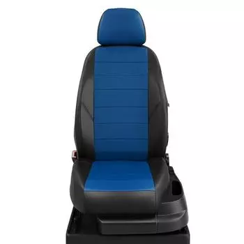 Авточехлы для ГАЗ Газель Next с 2013-н.в., 3 места, фургон, перфорация, экокожа, цвет синий, чёрный
