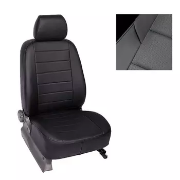 Авточехлы для Hyundai Elantra, 2012-, черный, экокожа, набор