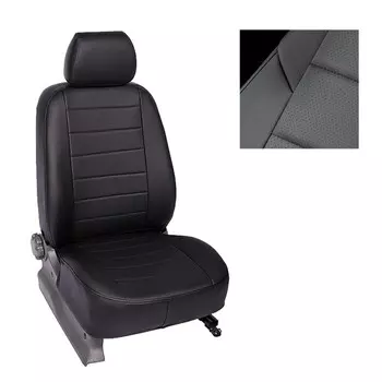 Авточехлы для Nissan Qashqai, 2007-2014, черный, экокожа, набор