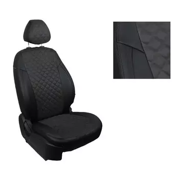 Авточехлы для Renault Logan II,(40/60),2014-17, Renault Sandero II,(40/60), алькантара, набор 7327