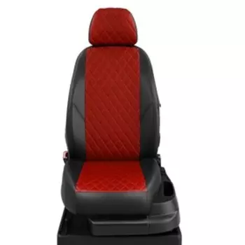 Авточехлы для Renault Megane 3 с 2008-2014 г., хэтчбек, универсал, перфорация, экокожа, цвет красный, чёрный