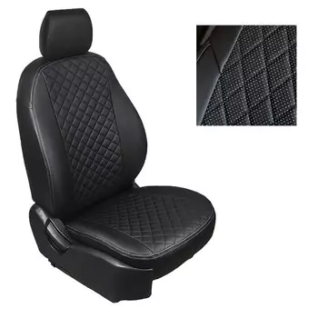 Авточехлы для Suzuki Vitara II, (40/60), 2015-н.в, Ромб , экокожа, набор