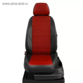 Авточехлы для Toyota RAV4 2 с 2000-2006 г., джип, перфорация, экокожа, цвет красный, чёрный