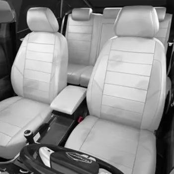 Авточехлы для Volvo C-30 с 2006-2010 г., хэтчбек, перфорация, экокожа, цвет светло-серый