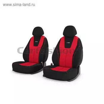 Авточехлы Douglas Front, трикотаж, красный/черный/красный