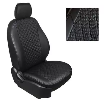 Авточехлы из экокожи ромб для Toyota Land Cruiser 150 2009-2017, набор