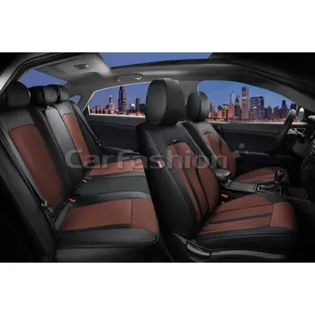 Авточехлы каркасные 5D CORRIDA PLUS, черные, кофе, комплект