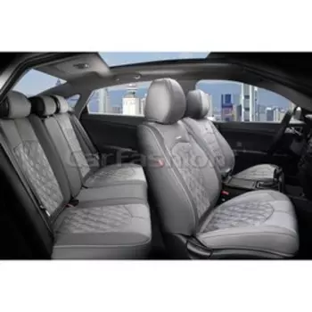 Авточехлы каркасные 5D DIAMOND PLUS, темно-серые, серые, комплект