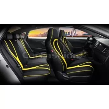 Авточехлы каркасные 5D INTEGRAL PLUS, черно-желтые, комплект
