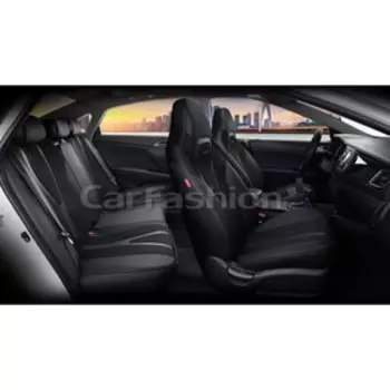 Авточехлы каркасные 5D INTEGRAL PLUS, черные, карбон, комплект