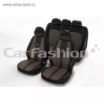 Авточехлы Major, экокожа, коричневый/черный/коричневый/черный