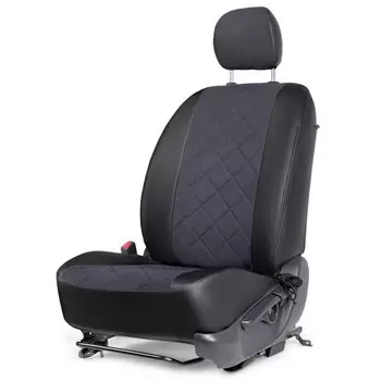 Авточехлы Rival Ромб (зад. спинка 40,60), Lada Xray 2015-н.в., алькантара, эко-кожа, черные, SC.6004.4