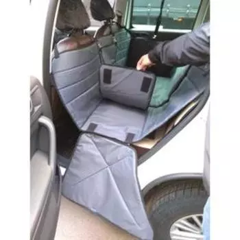 Автогамак-трансформер ЛЮКС для перевозки крупных собак 20+ кг, 145х165 см, серый, ПВХ600