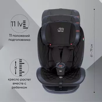Автокресло поворотное Sweet Baby Ranger, группа 1/2/3 (0-36), 360 Isofix, цвет чёрный пират