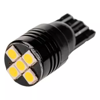 Автолампа диод Skyway T10 (W5W), 12 В, 5 SMD диодов, 1-конт, с обманкой, белая