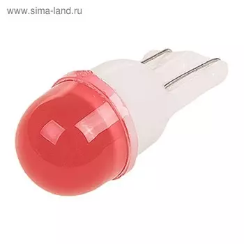Автолампа диод T10 12V 1SMD диод без цоколя 1-конт Красная Skyway, S08201412