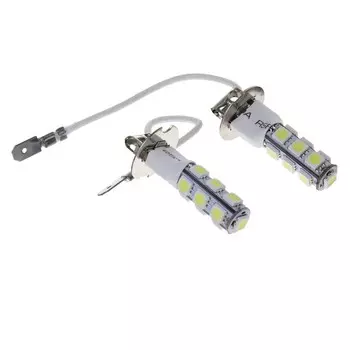 Автомобильная лампа, светодиодная, H3, 12 В, 13 SMd=5050, 2 шт., белый