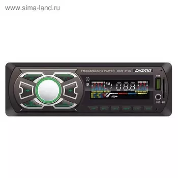 Автомагнитола Digma DCR-310G 1DIN, 4 x 45 Вт, USB, AUX