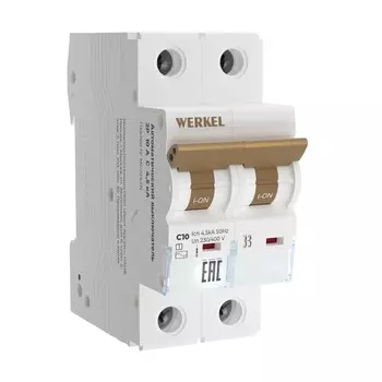 Автоматический выключатель 2P 10 A C 4,5 кА W902P104