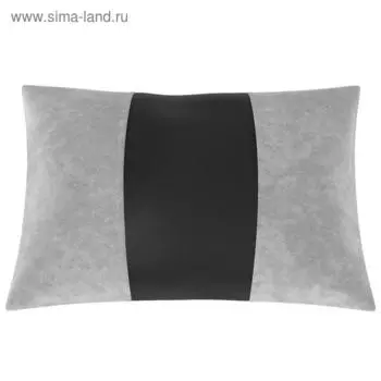 Автомобильная подушка, поясничный подпор, экокожа, алькантара, чёрно-серая