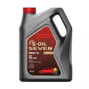 Автомобильное масло S-OIL 7 RED #9 SN 5W-40 синтетика, 4 л