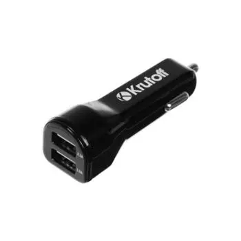 Автомобильное зарядное устройство Krutoff CCH-01, 2xUSB, 2.1 A, черное