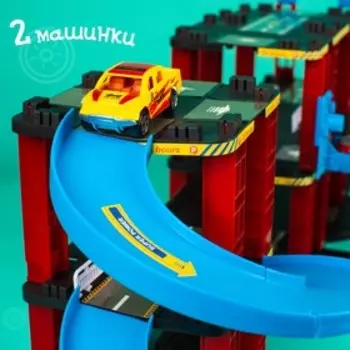 Автотрек-парковка «Дино парк», с запуском, с 2 машинами, 2 в 1