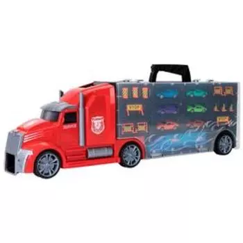 Автовоз кейс Givito «Мой город», с машинками, с тоннелем, цвет красный, 64 см