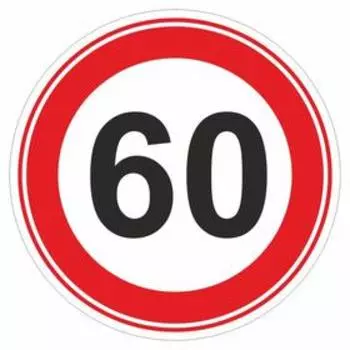 Автознак "60", большой, 16 х 16 см