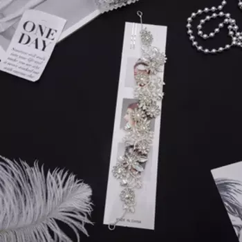 Аксессуар для волос "Цветочный рай" 28х4 см, серебро