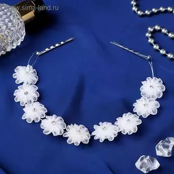 Аксессуар для волос «Пышные цветы», 23 см, белый