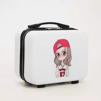 Бъюти-кейс 12", отдел на молнии, цвет белый