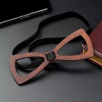 Бабочка деревянная "Модник", с резинкой