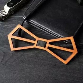 Бабочка деревянная "Мозайка", с резинкой, микс