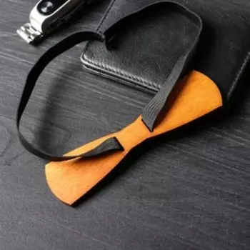 Бабочка деревянная "Слим", с резинкой