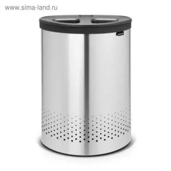 Бак для белья Brabantia, двухсекционный, цвет стальной матовый, 55 л