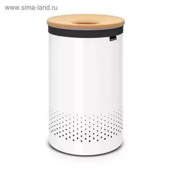 Бак для белья Brabantia, с пробковой крышкой, цвет белый, 60 л