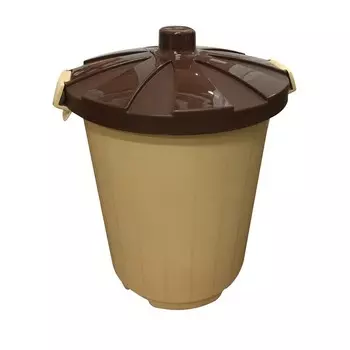 Бак на колёсах, с крышкой, 105 л, цвет бежевый