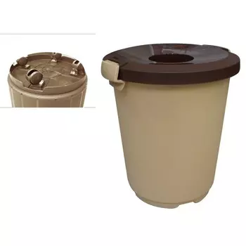 Бак на колёсах, с крышкой-воронкой, 105 л, цвет бежевый