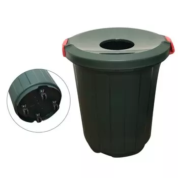 Бак на колёсах, с крышкой-воронкой, 105 л, цвет тёмно-зелёный