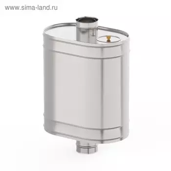 Бак на трубе для печи 50 л, d 115 мм, нержавейка 0.5 мм (штуцер 3/4")