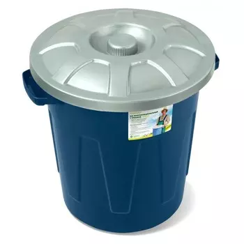 Бак пищевой, 38 л, с крышкой, синий, «Гроссо»
