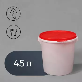 Бак пищевой «Для солений», 45 л, пластиковый, с герметичной крышкой, МИКС