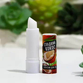 Бальзам для губ с маслом ши, какао и витамином Е, 3.5 г, аромат кокоса, BEAUTY FOOD