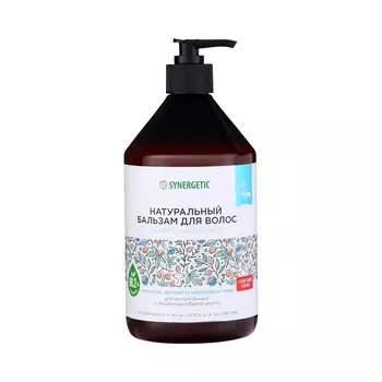 Бальзам натуральный для волос SYNERGETIC объём и укрепление волос, 750 мл