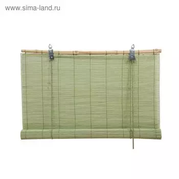 Бамбуковая рулонная штора, 120х160 см, цвет мятный