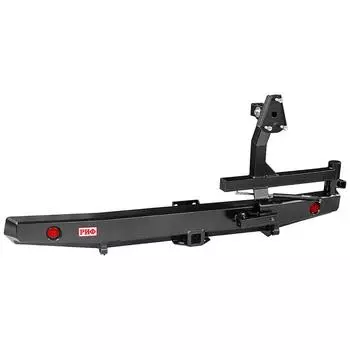 Бампер РИФ силовой задний УАЗ Буханка с квадратом под фаркоп, калиткой и фонарями, стандарт 676130