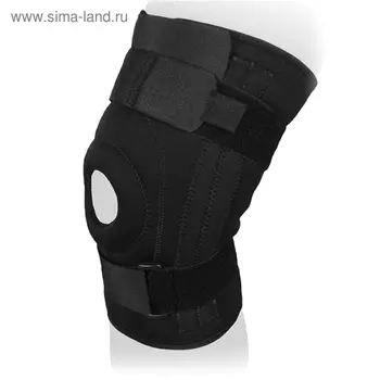 Бандаж неразъемный на коленный сустав Ttoman KS-052, со спиральными ребрами жёсткости, цвет чёрный, XL